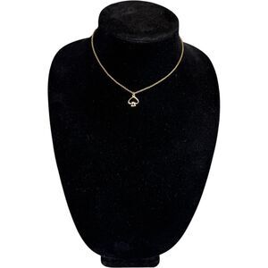 Kate Spade New York Open Spade Gold Tone Necklace Chain Pendant Signature Logo